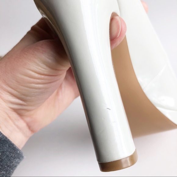 5/48 Cream Patent Leather Platform Pump Heel 40 - Picture 8 of 8